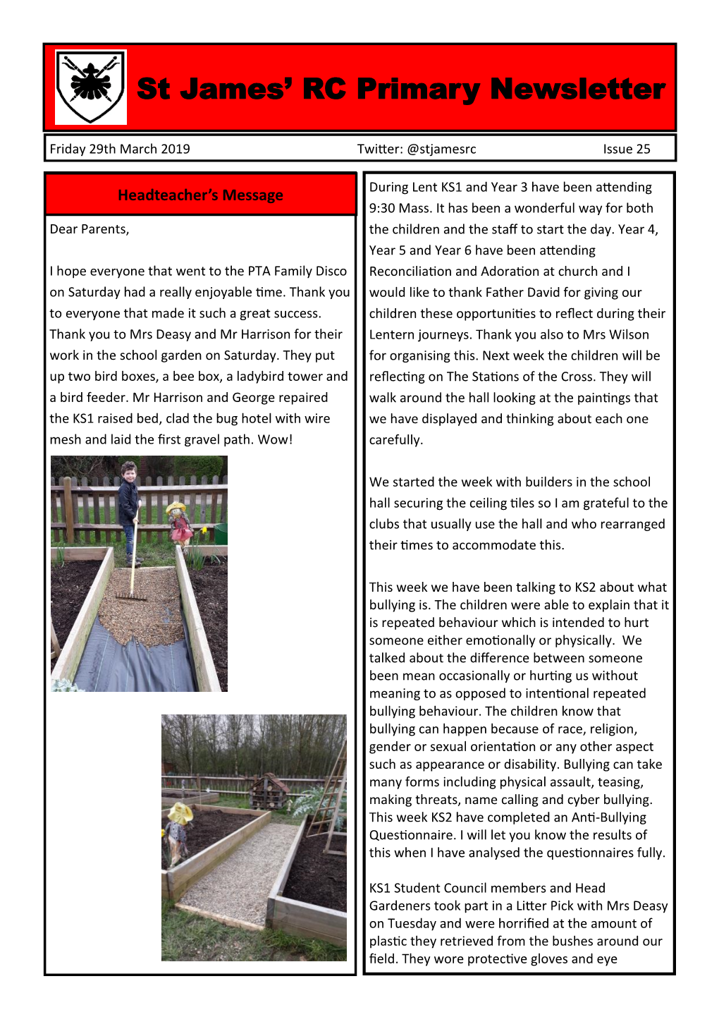 St James' RC Primary Newsletter
