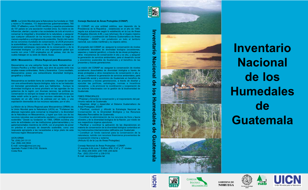 Inventario Nacional De Los Humedales De Guatemala / Editores Margareth Dix, Juan F