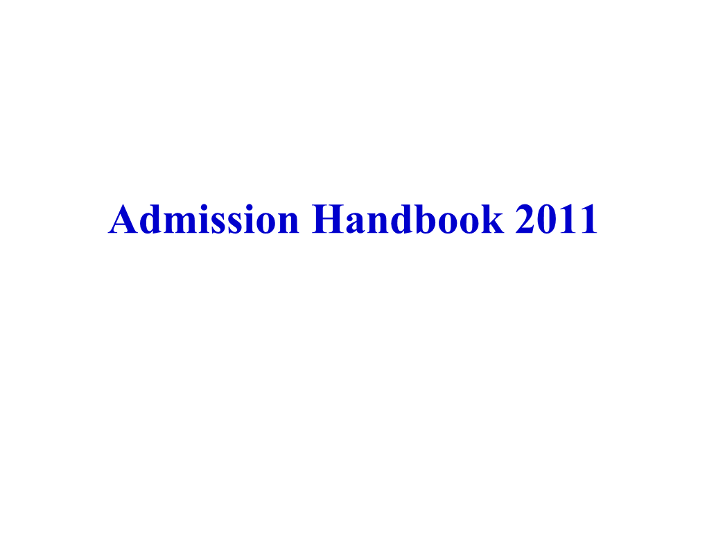 Admission Guidelines