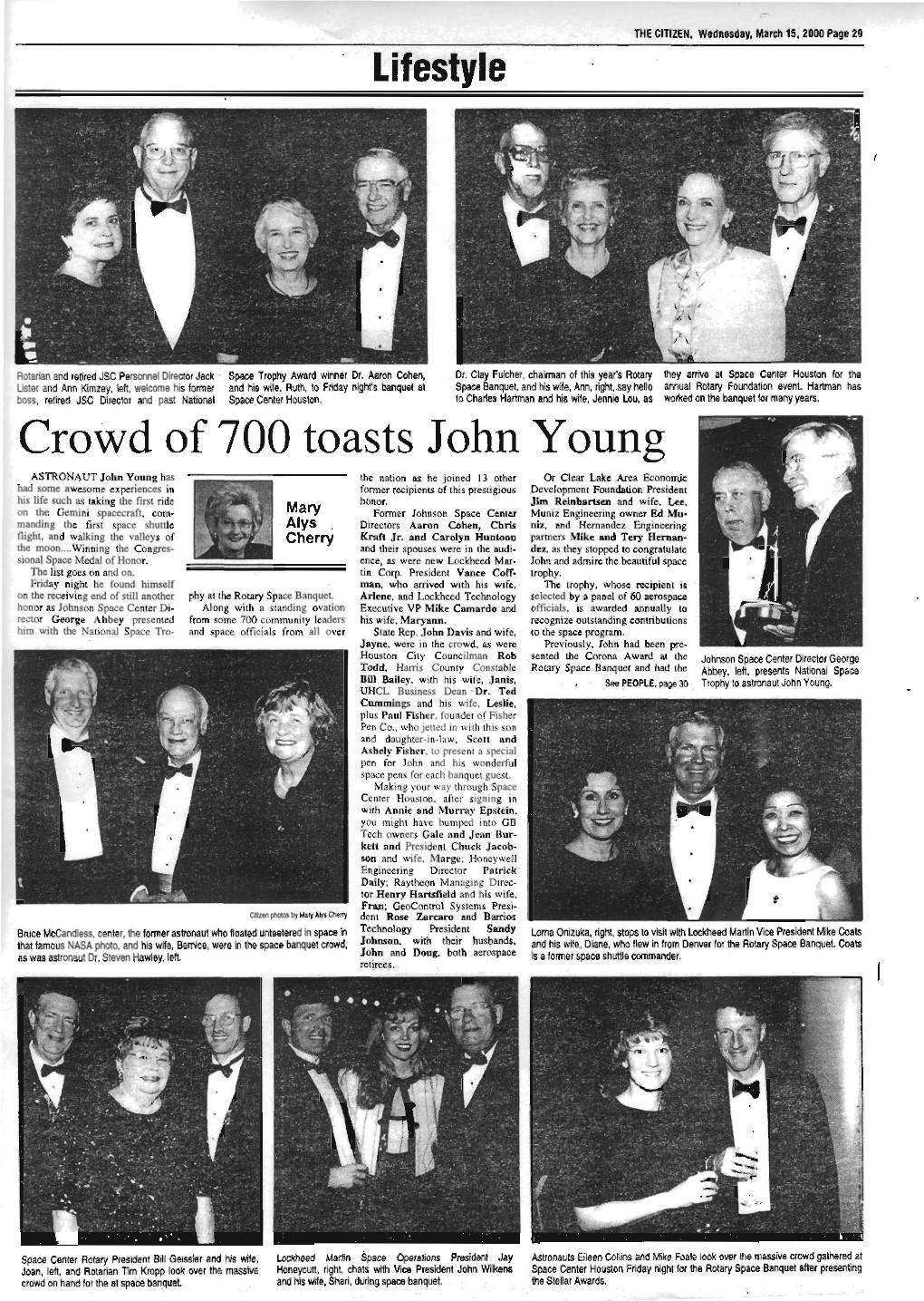 Crowd of 700 Toasts John Young