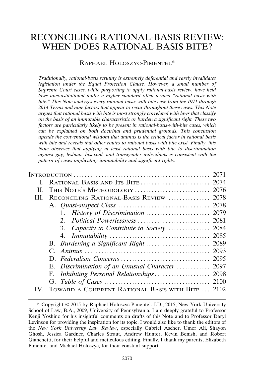 When Does Rational Basis Bite?