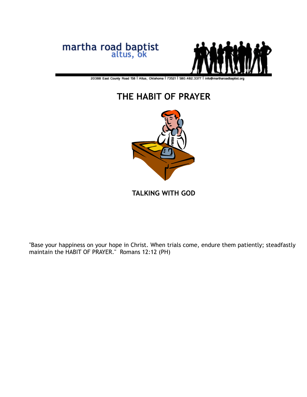 The Habit of Prayer