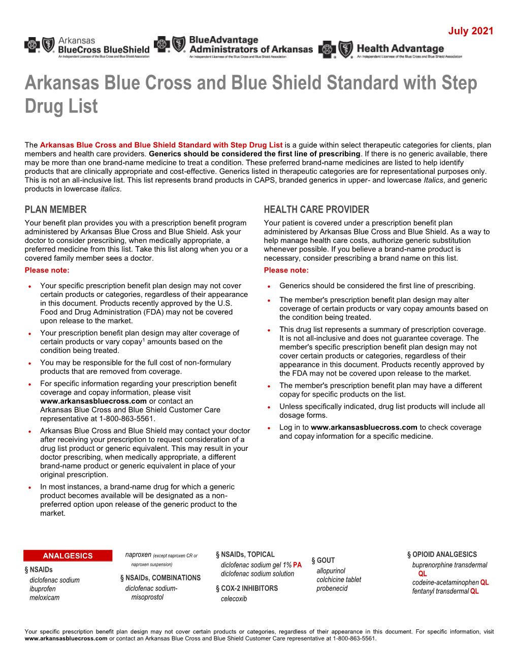 BC BA HA Standard with Step Drug List July 2021