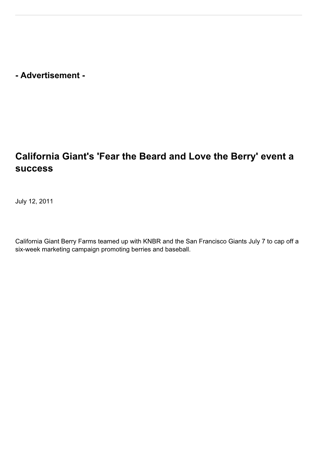 California Giant's 'Fear the Beard and Love the Berry' Event a Success