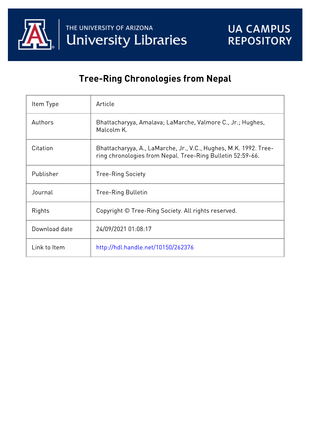 Research Report Tree -Ring