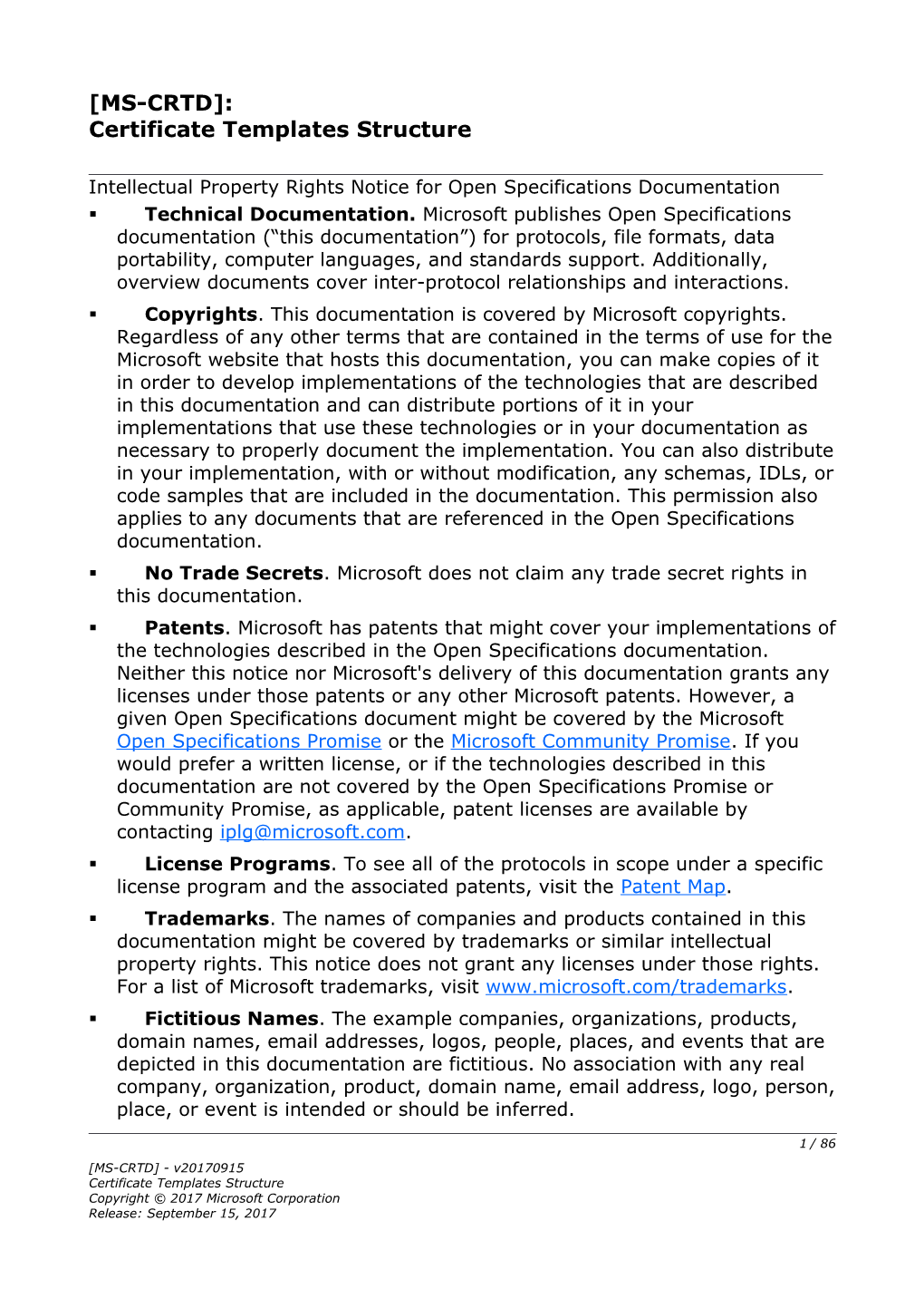 Certificate Templates Structure