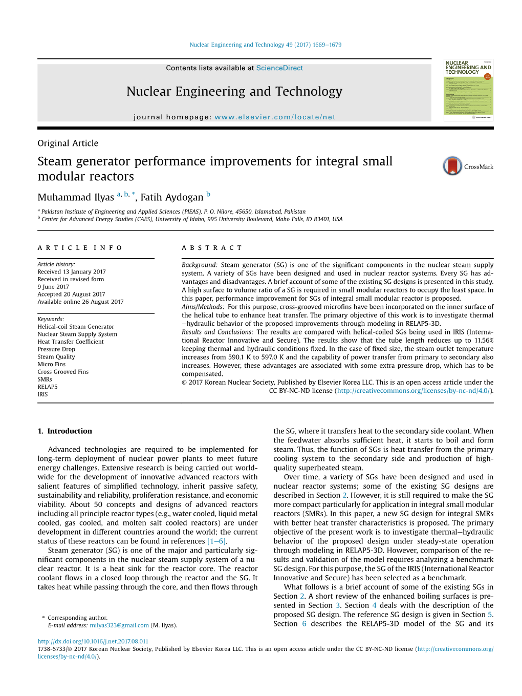 Nuclear Engineering and Technology 49 (2017) 1669E1679