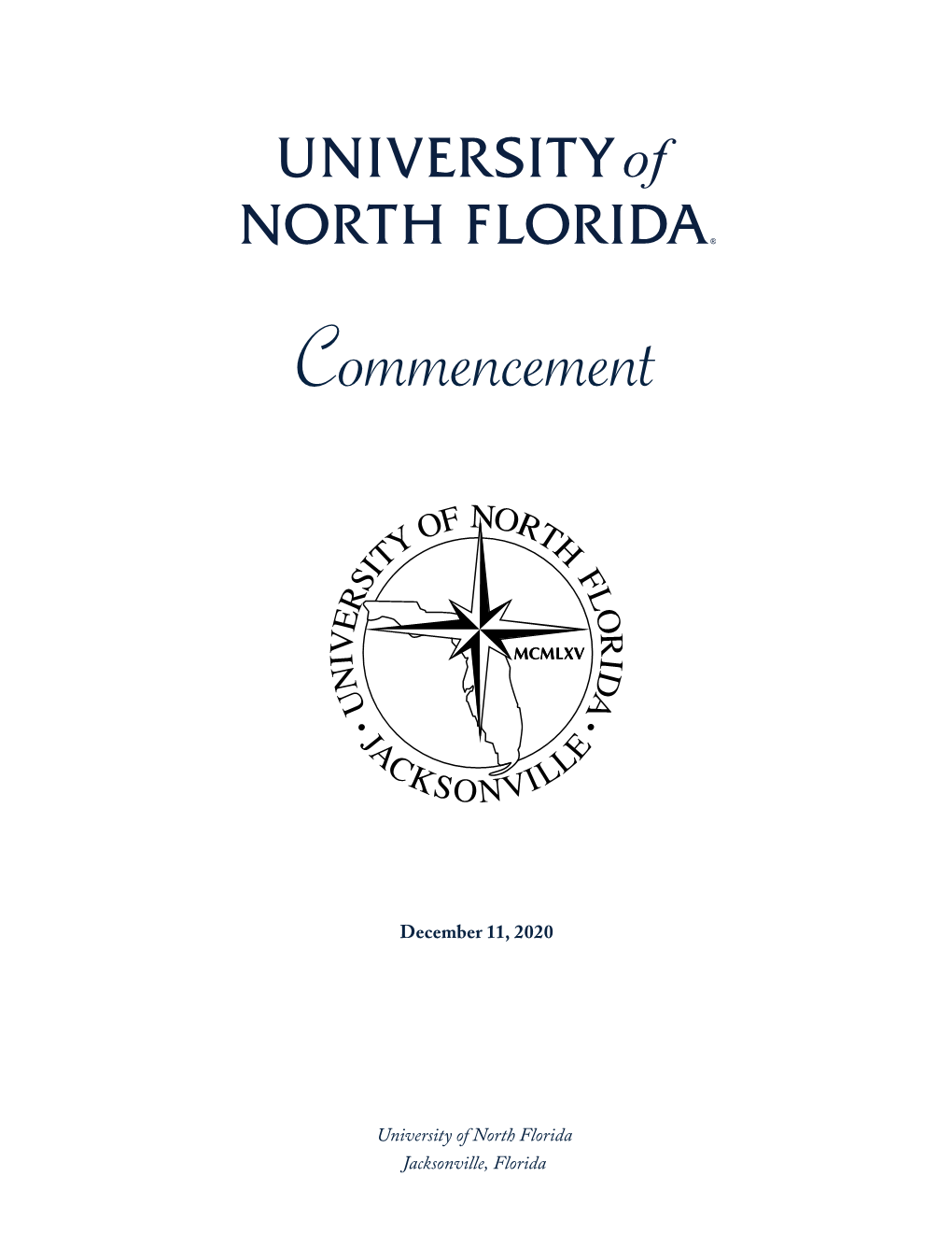 UNF Fall 2020 Commencement Program