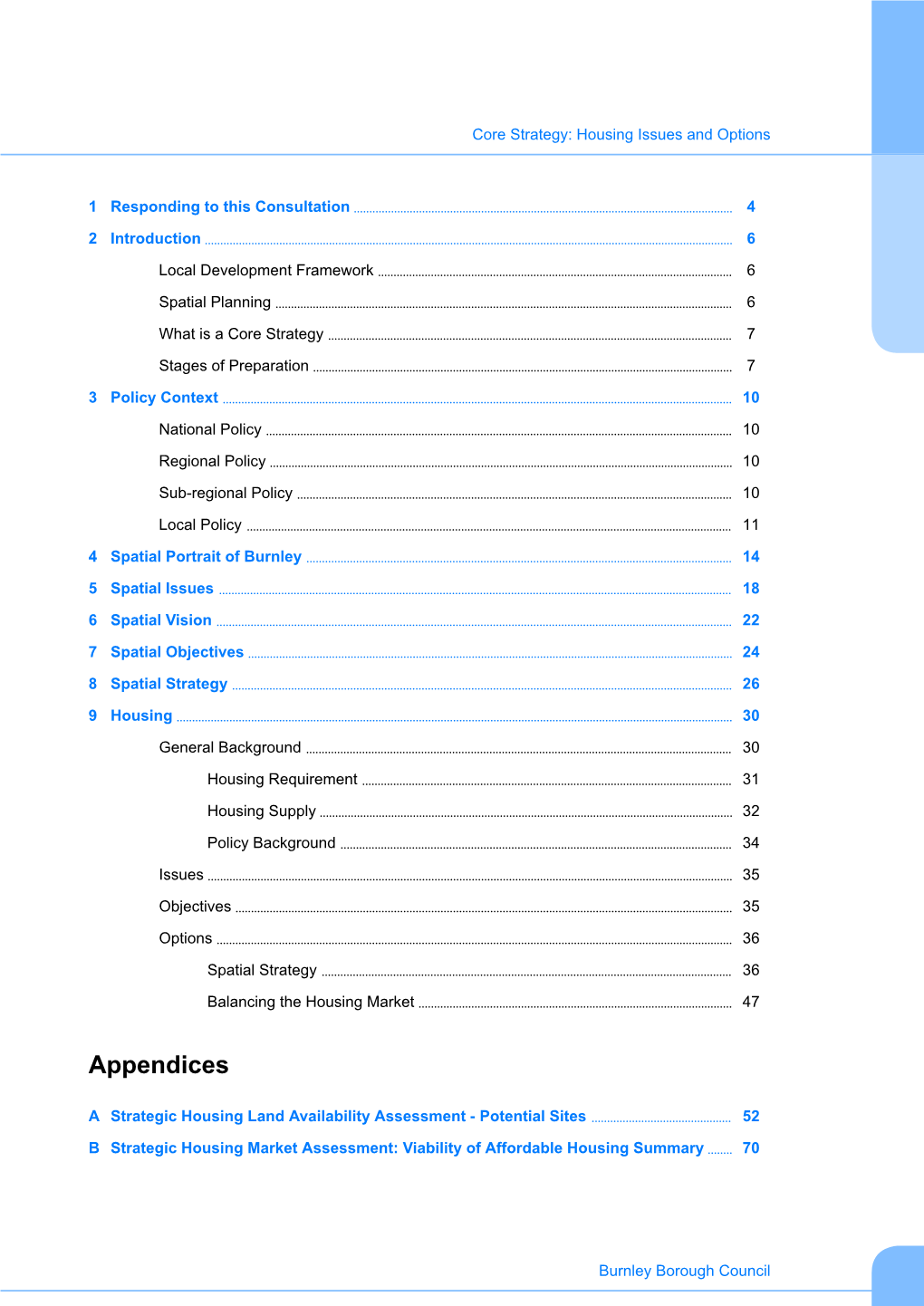 Core Strategy: Housing Issues and Options