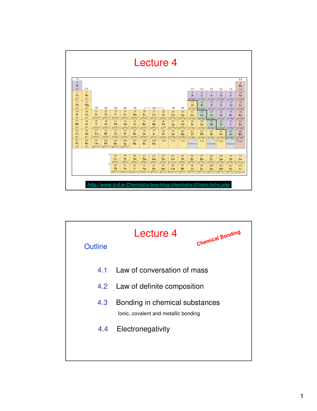 Lecture 4 Lecture 4