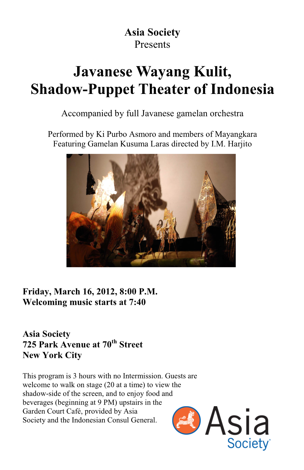 Javanese Wayang Kulit, Shadow-Puppet Theater of Indonesia