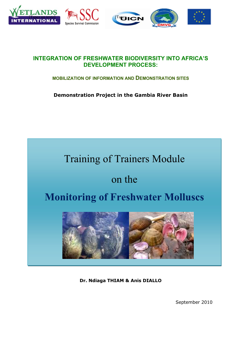 Training of Trainers Module on the Monitoring of Freshwater Molluscs