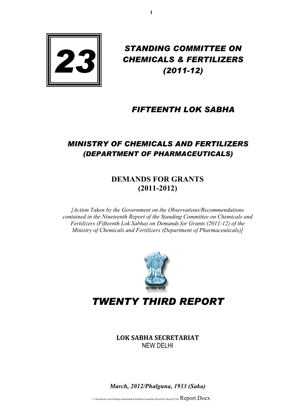 Twenty Third Report