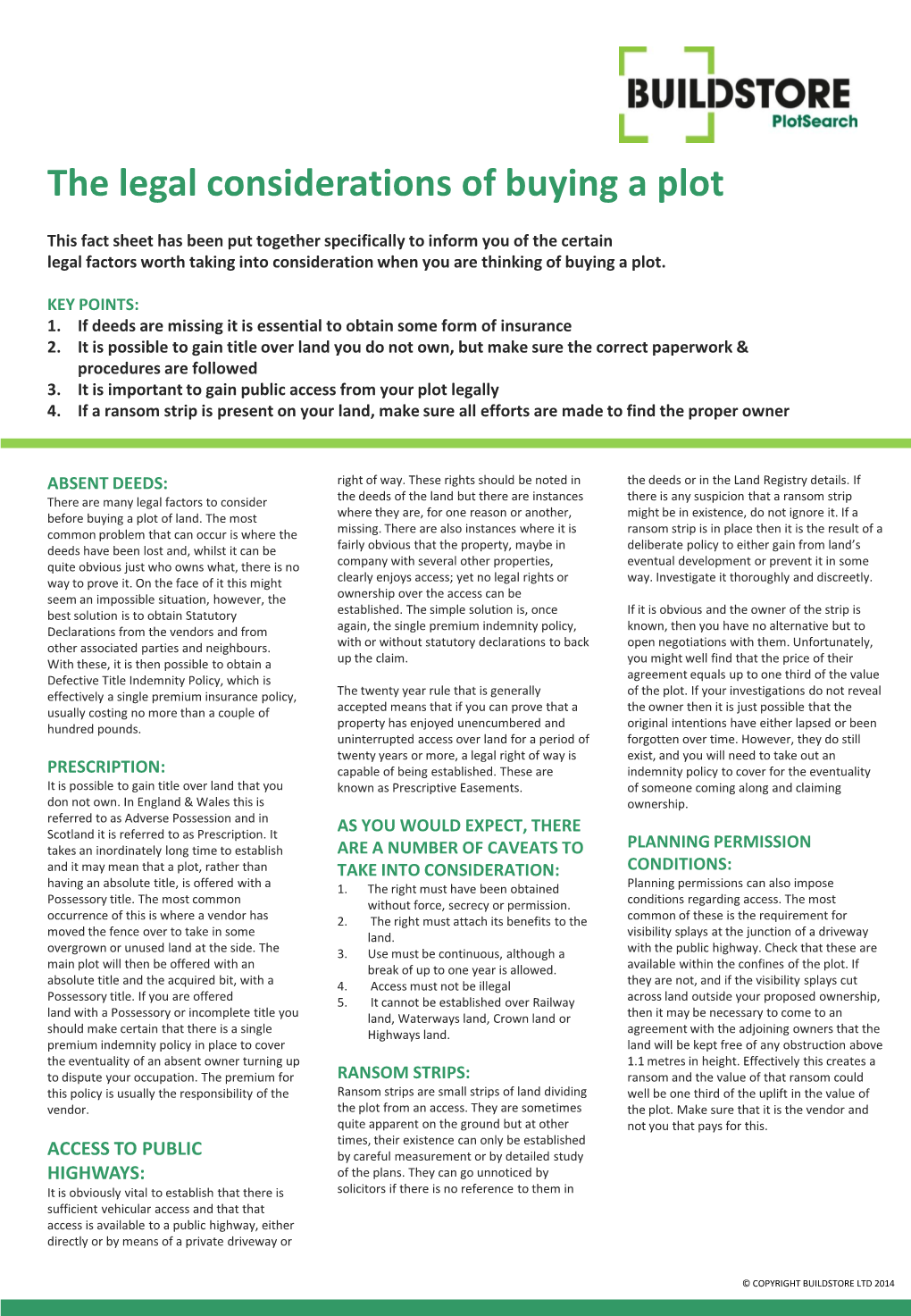 The Legal Considerations of Buying a Plot