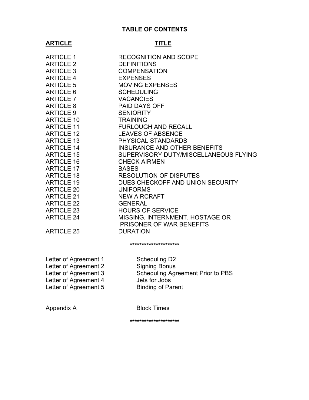 Republic Airways Contract