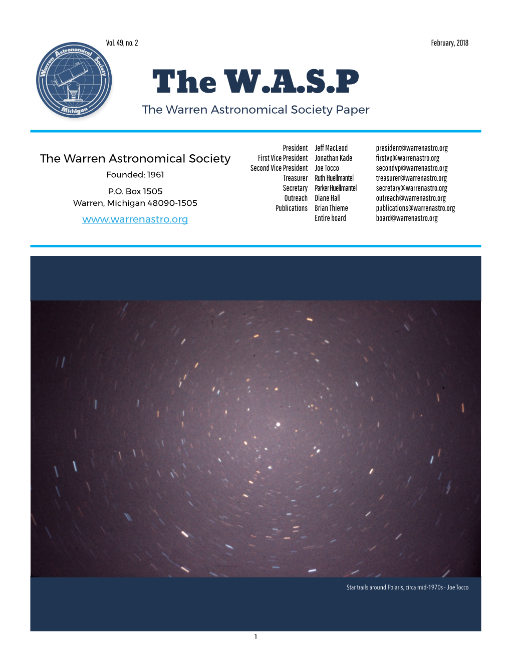 The W.A.S.P the Warren Astronomical Society Paper