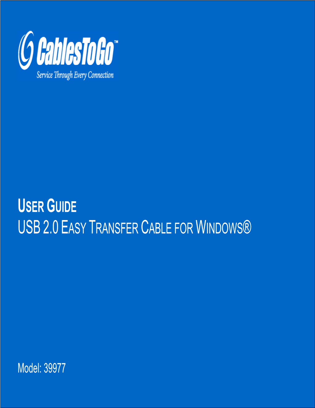 Usb 2.0 Easy Transfer Cable for Windows®