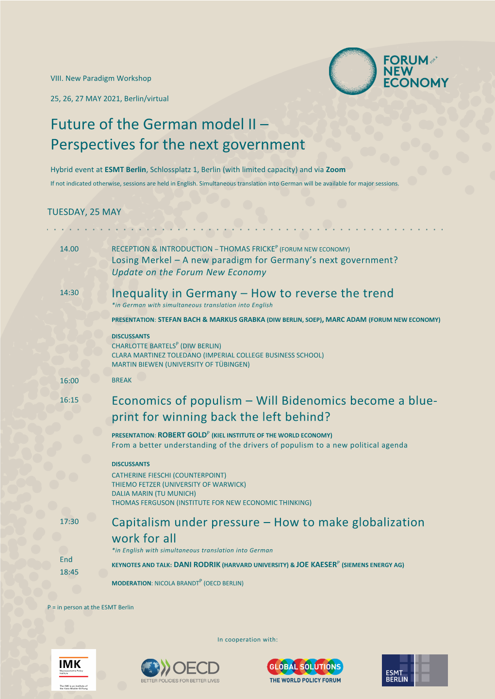 Future of the German Model II – Perspectives for the Next Government