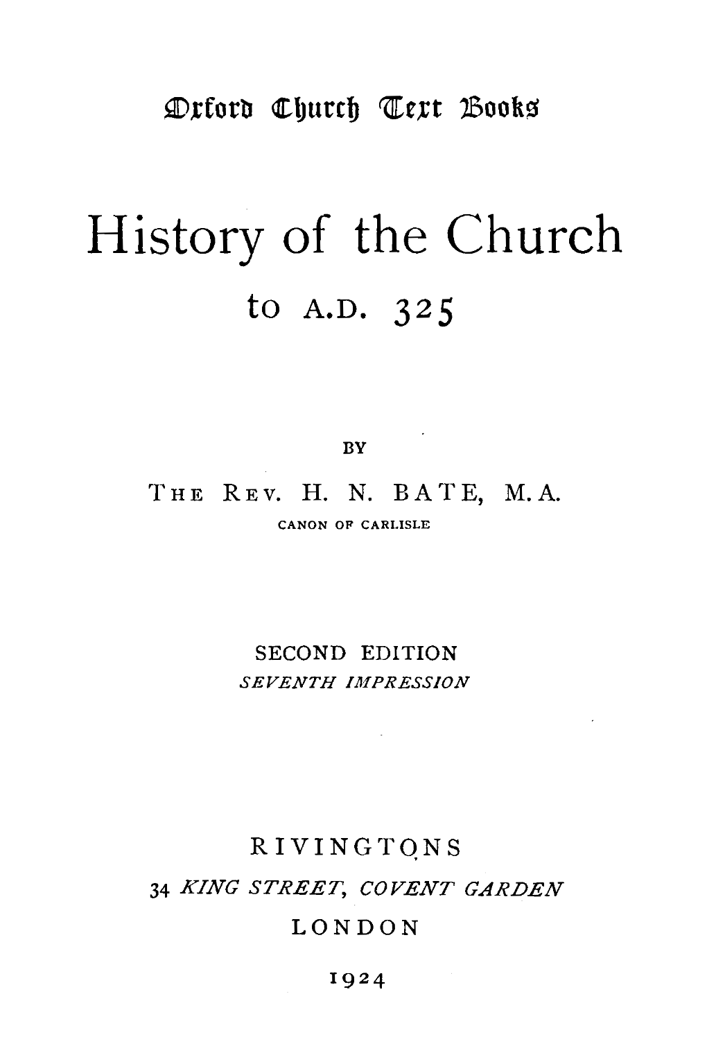 History of the Church