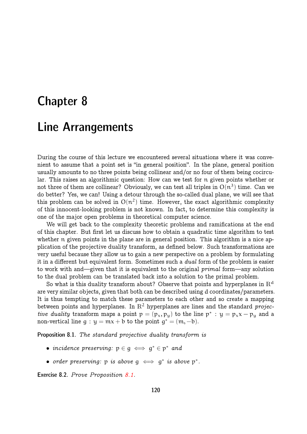 Chapter 8 Line Arrangements