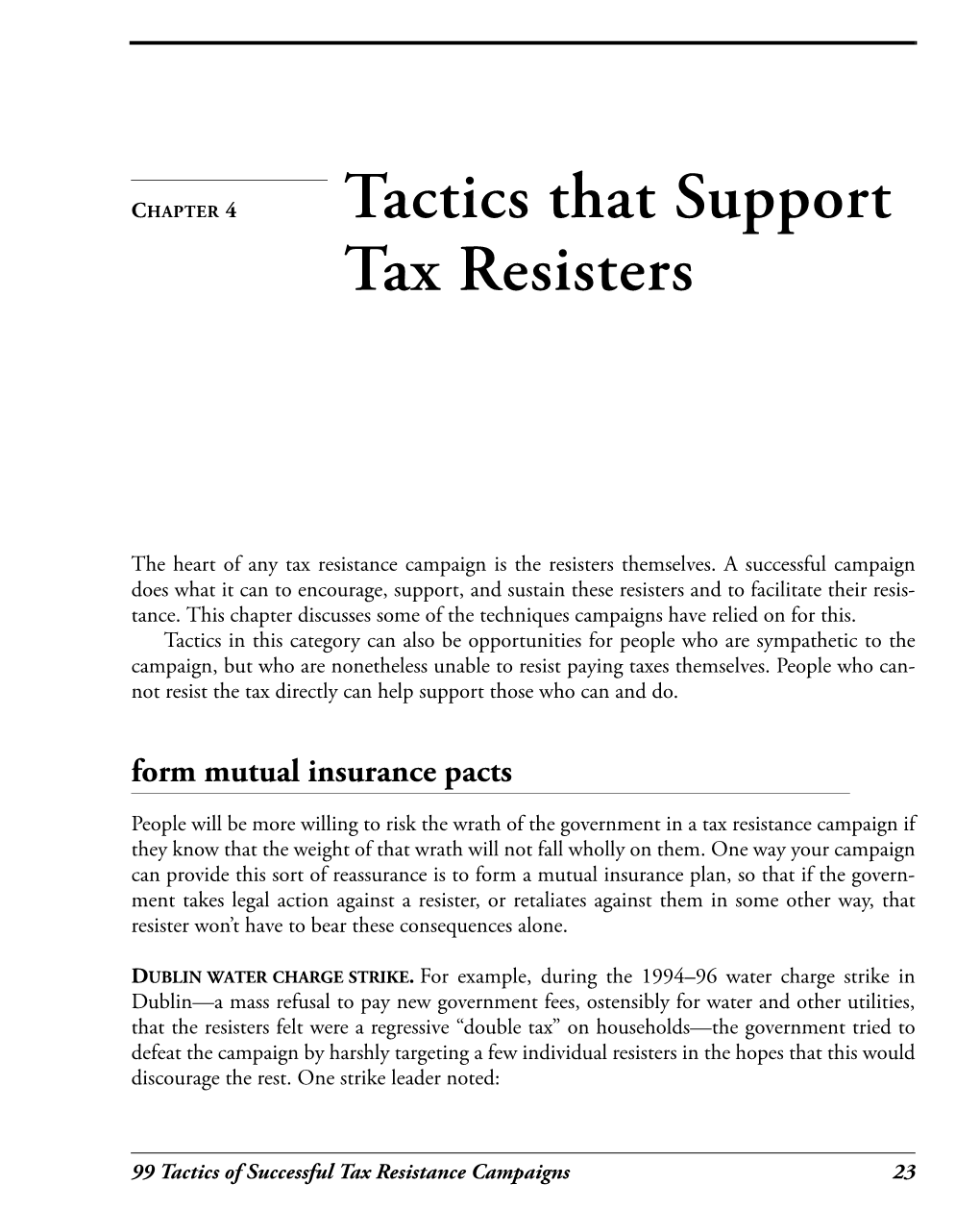 Chapter 4: Tactics That Support Tax Resisters