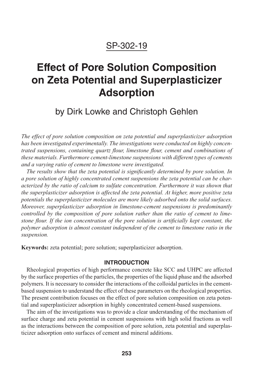 Effect of Pore Solution Composition on Zeta Potential and Superplasticizer Adsorption