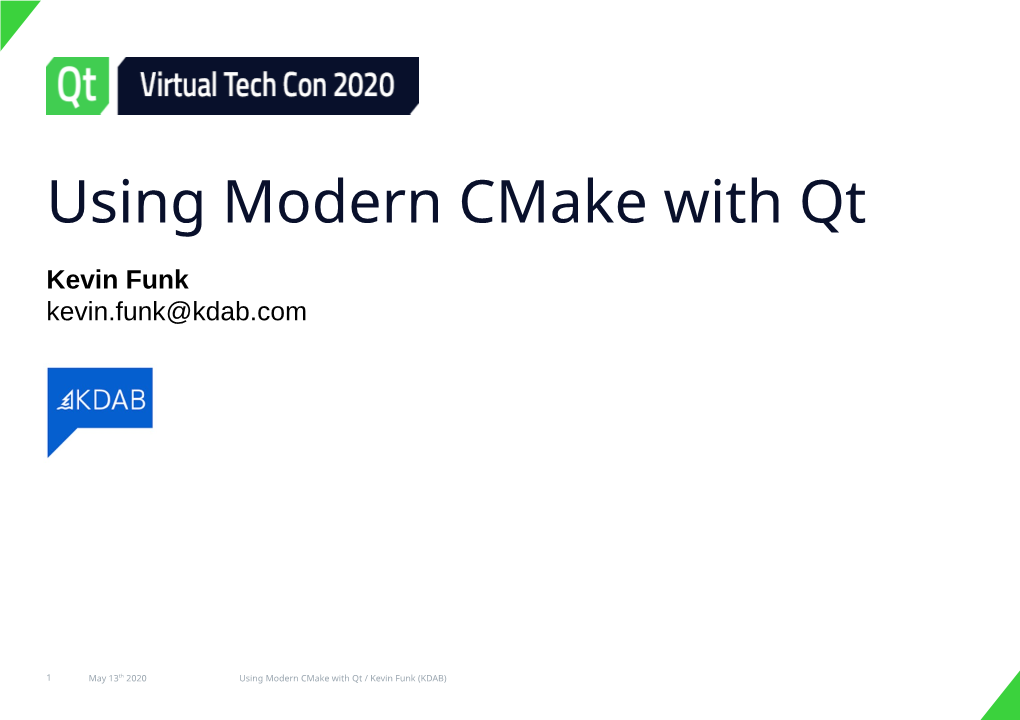 Using Modern Cmake with Qt