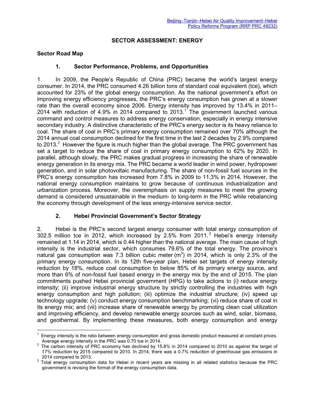 49232-001: Beijing-Tianjin-Hebei Air Quality Improvement Program