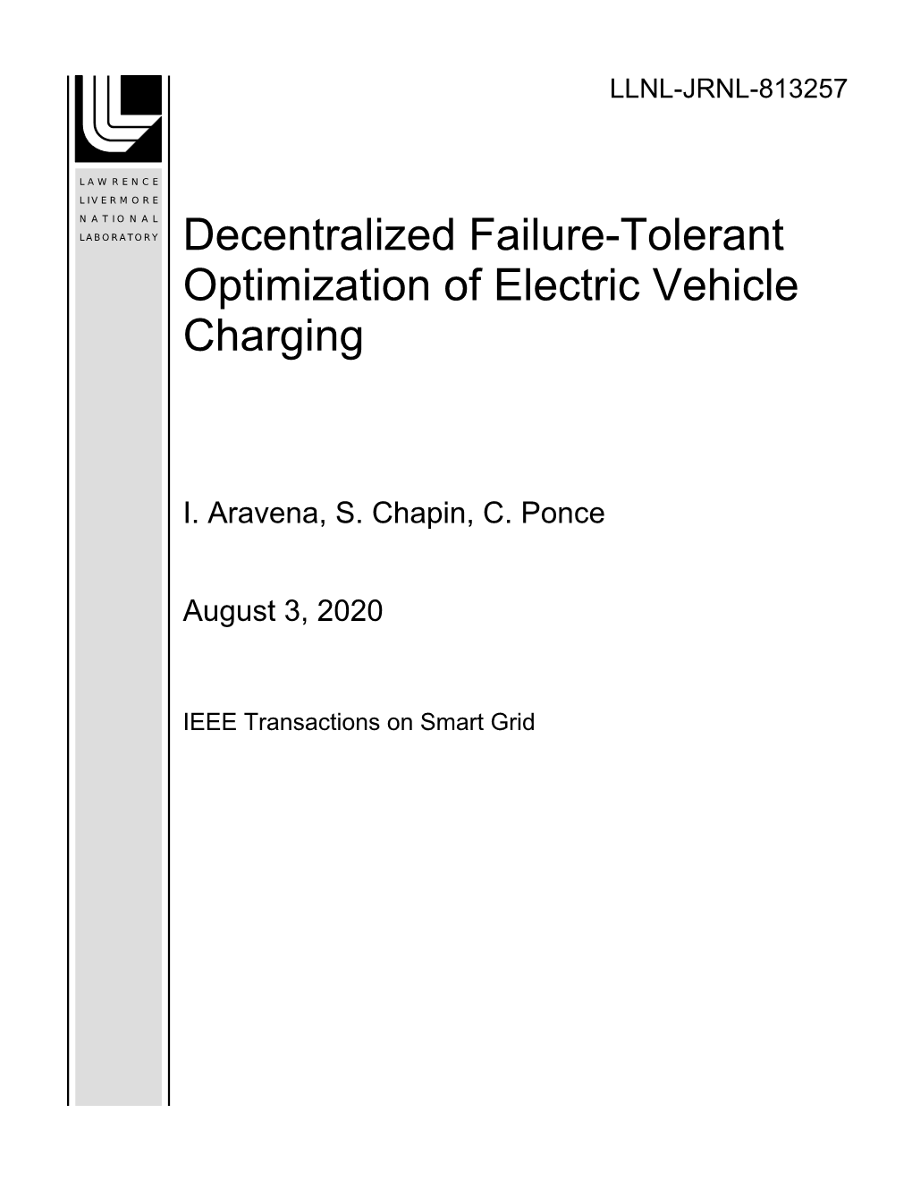 Decentralized Failure-Tolerant Optimization of Electric Vehicle Charging