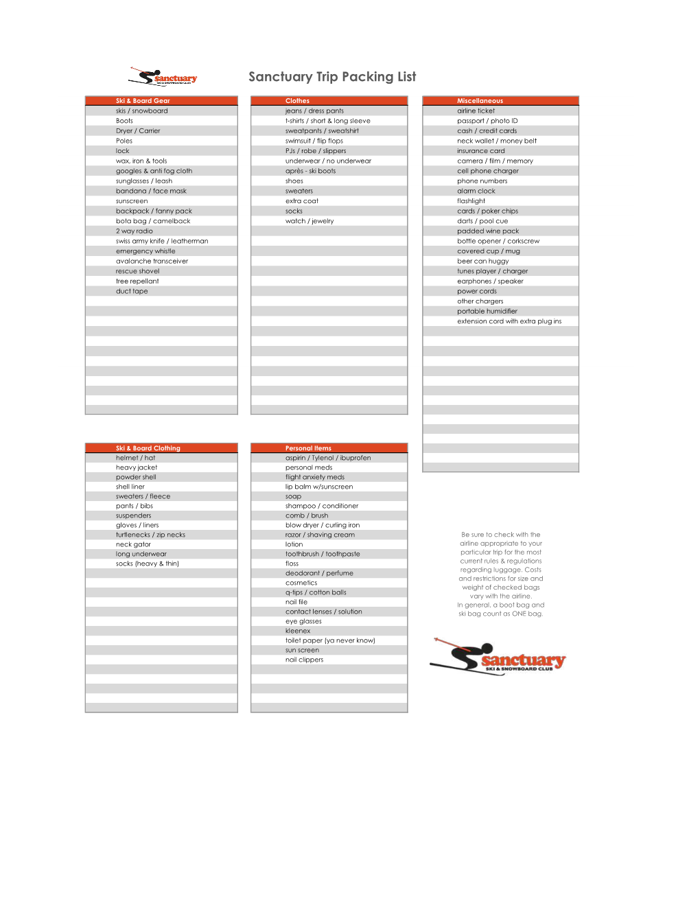 Grocery List with Space for Brand