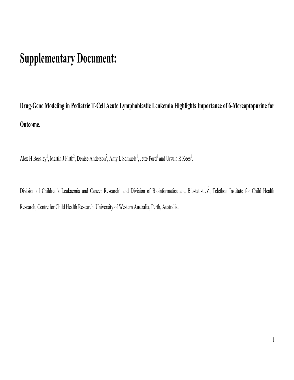 Supplementary Document