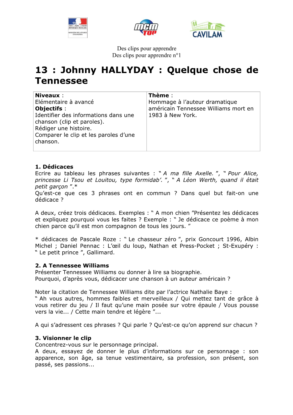 13 : Johnny HALLYDAY : Quelque Chose De Tennessee