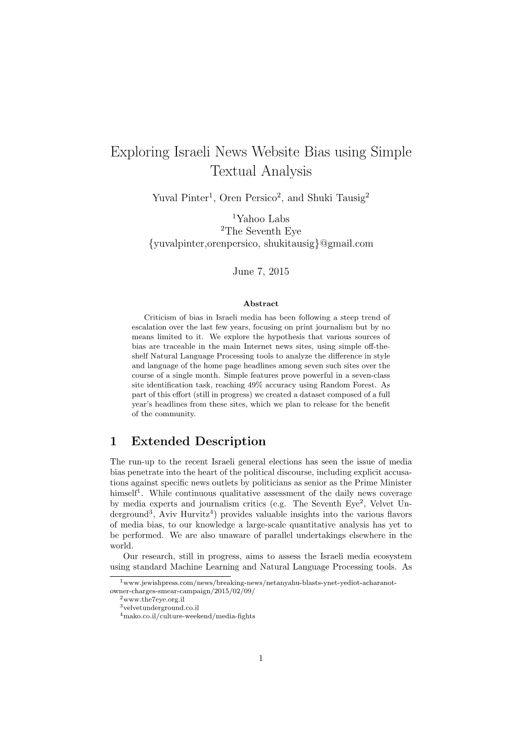 Exploring Israeli News Website Bias Using Simple Textual Analysis