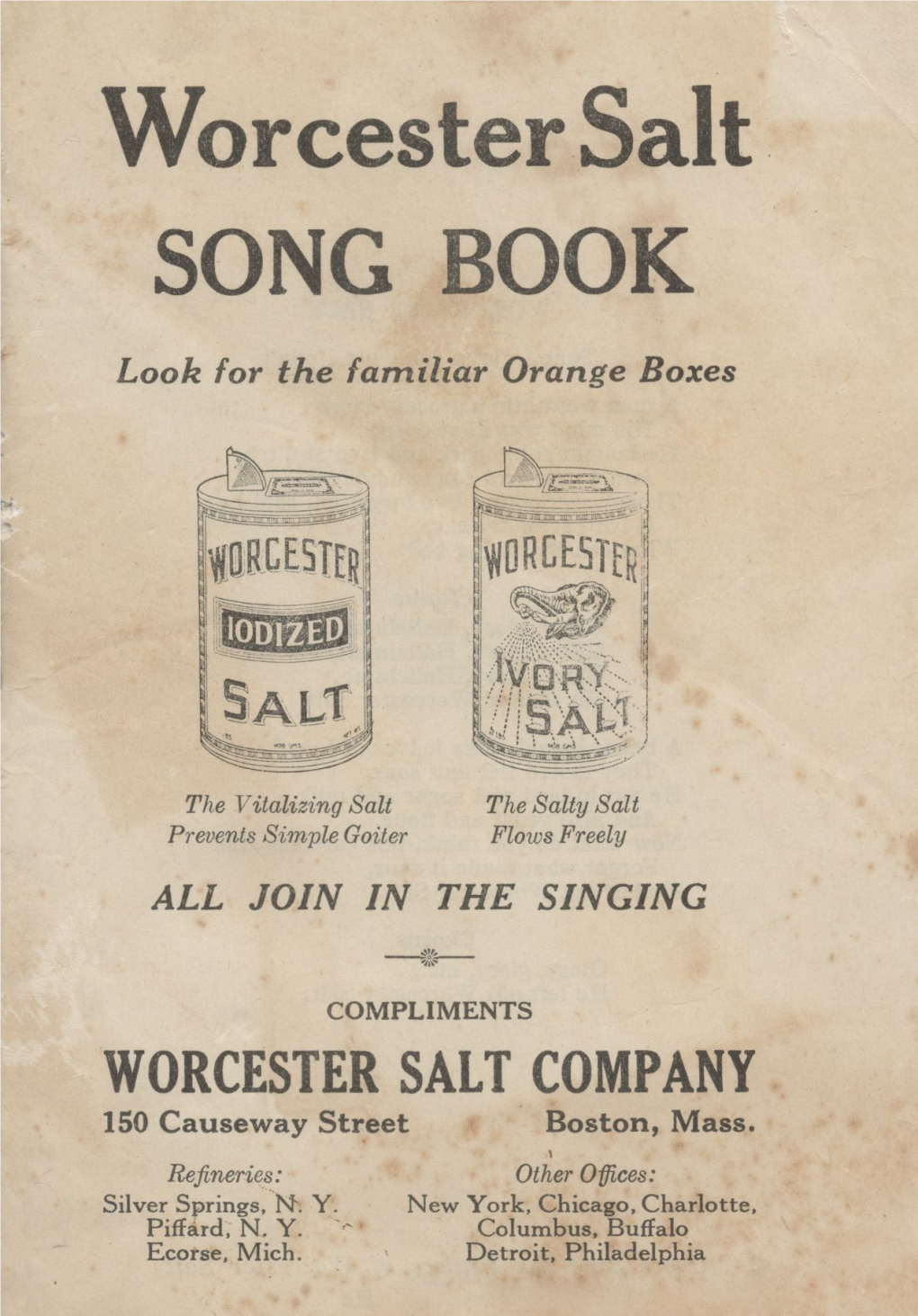 Worcester Salt SONG BOOK