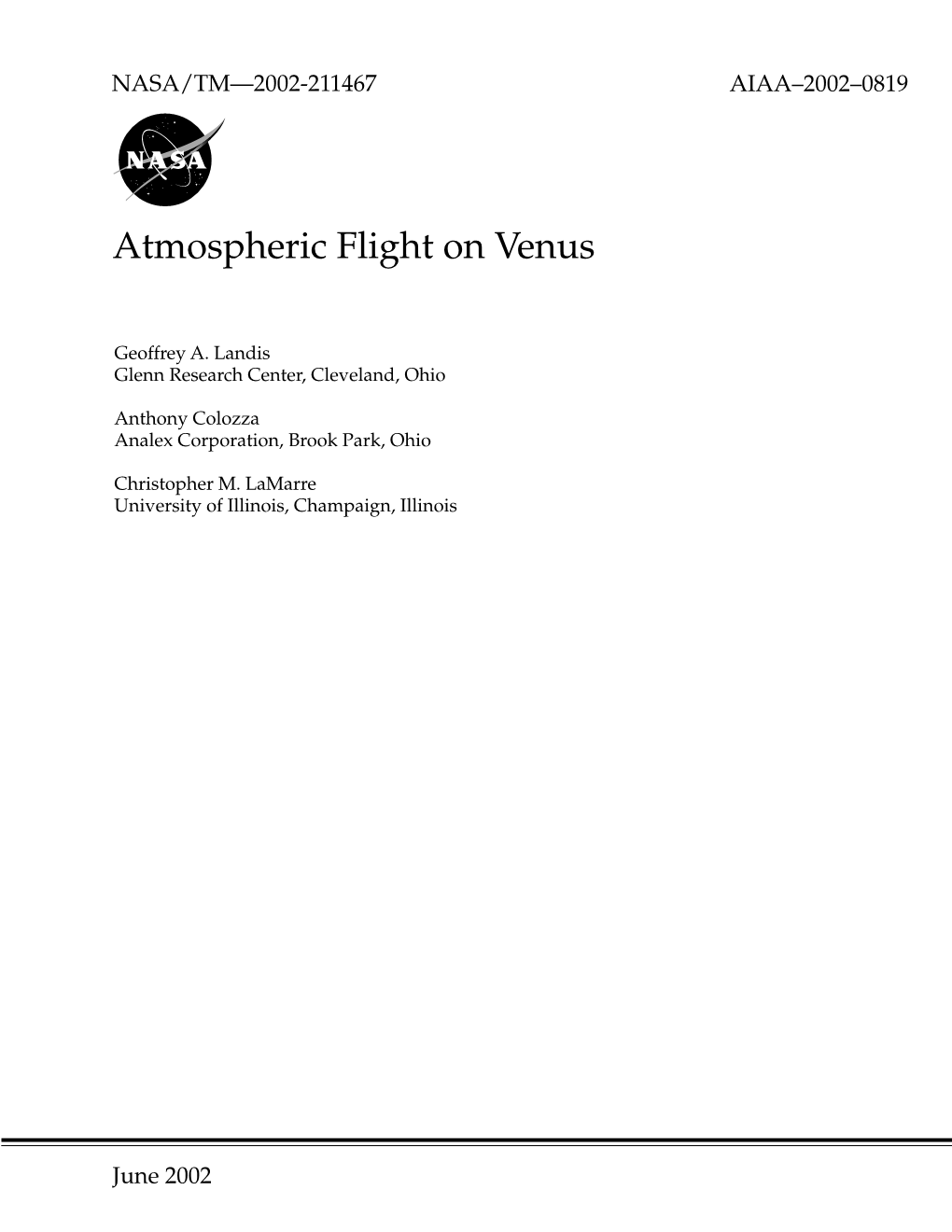 Atmospheric Flight on Venus