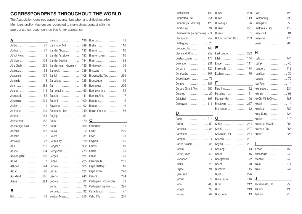 Correspondents Throughout the World