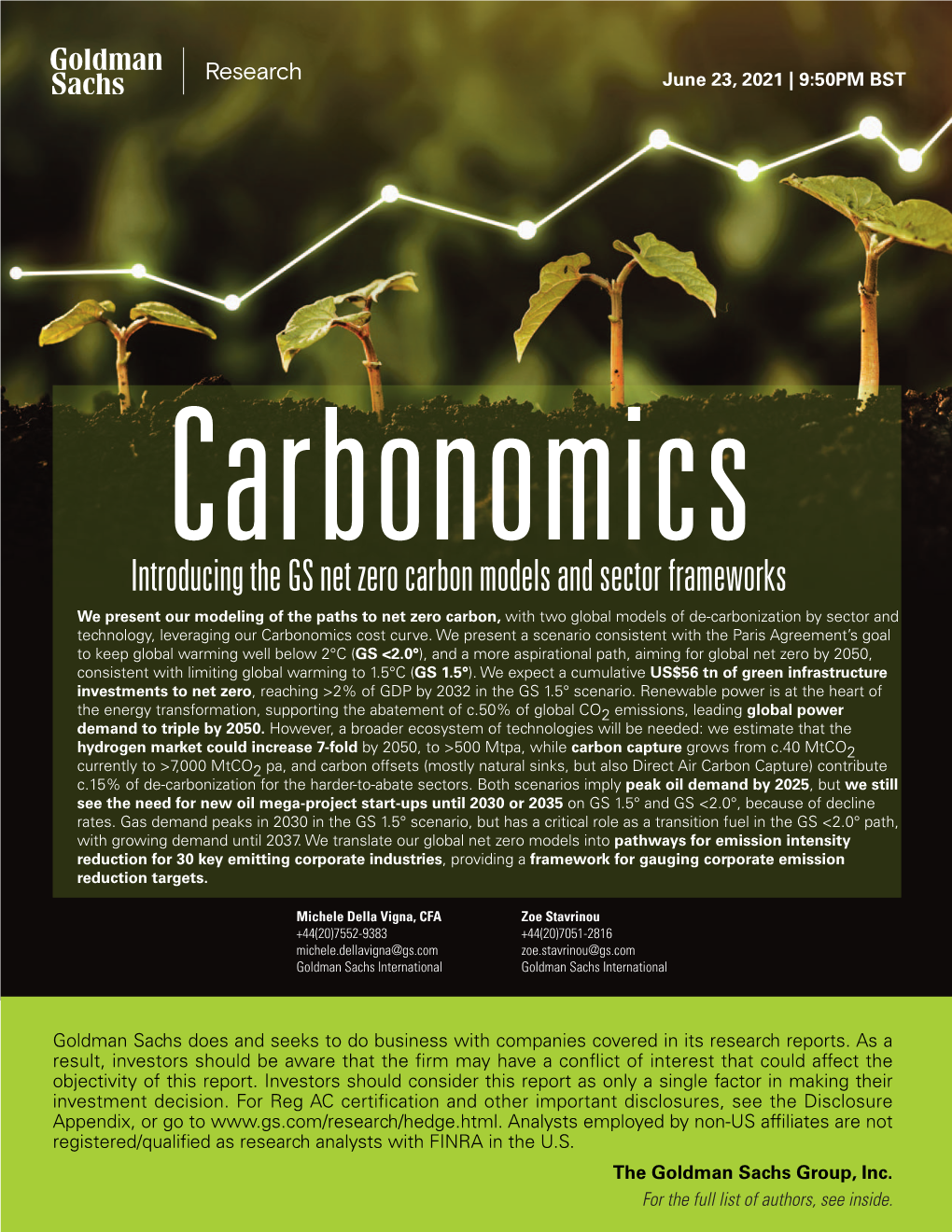 Introducing the GS Net Zero Carbon Models and Sector Frameworks