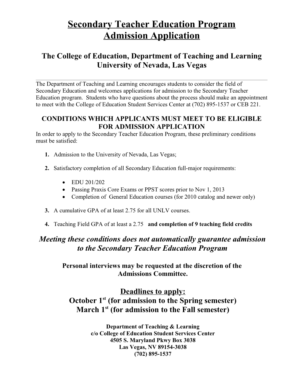 The Elementary Teacher Education Program