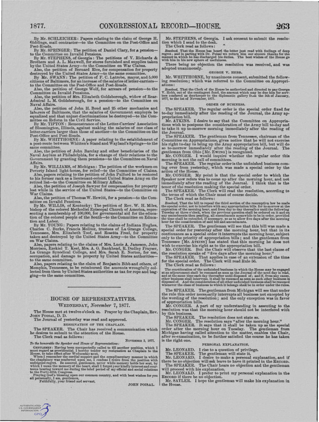 ·Congressional RECORD-HOUSE. 263