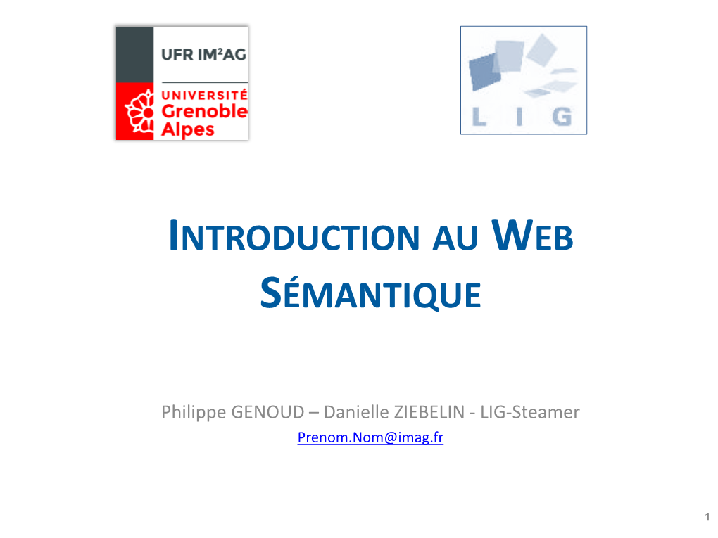 Introduction Au Web Sémantique