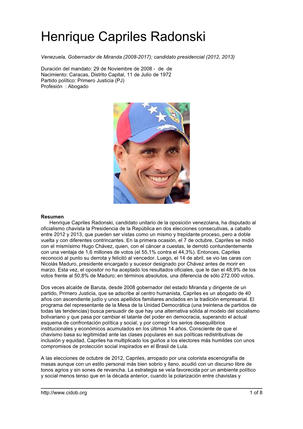 Henrique Capriles Radonski