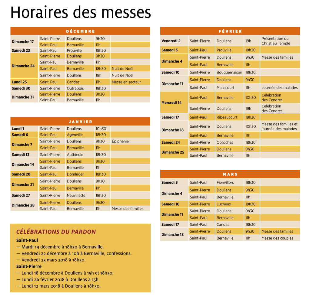 Horaires Des Messes