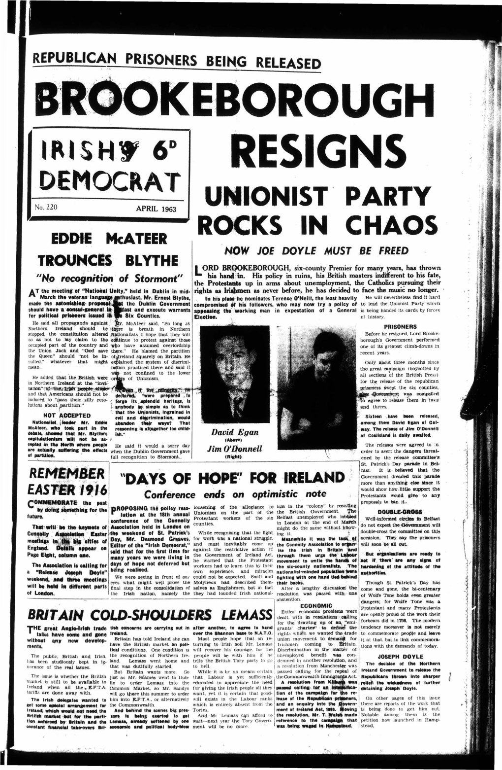 Irish* 6° Democrat Unionist Party Rocks in Chaos