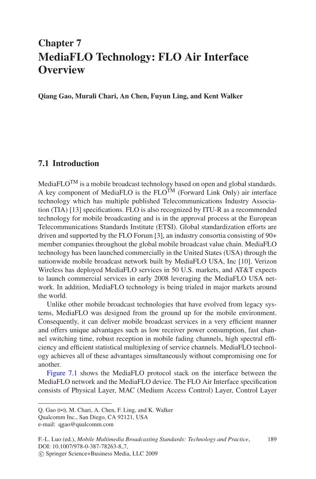 Mediaflo Technology: FLO Air Interface Overview