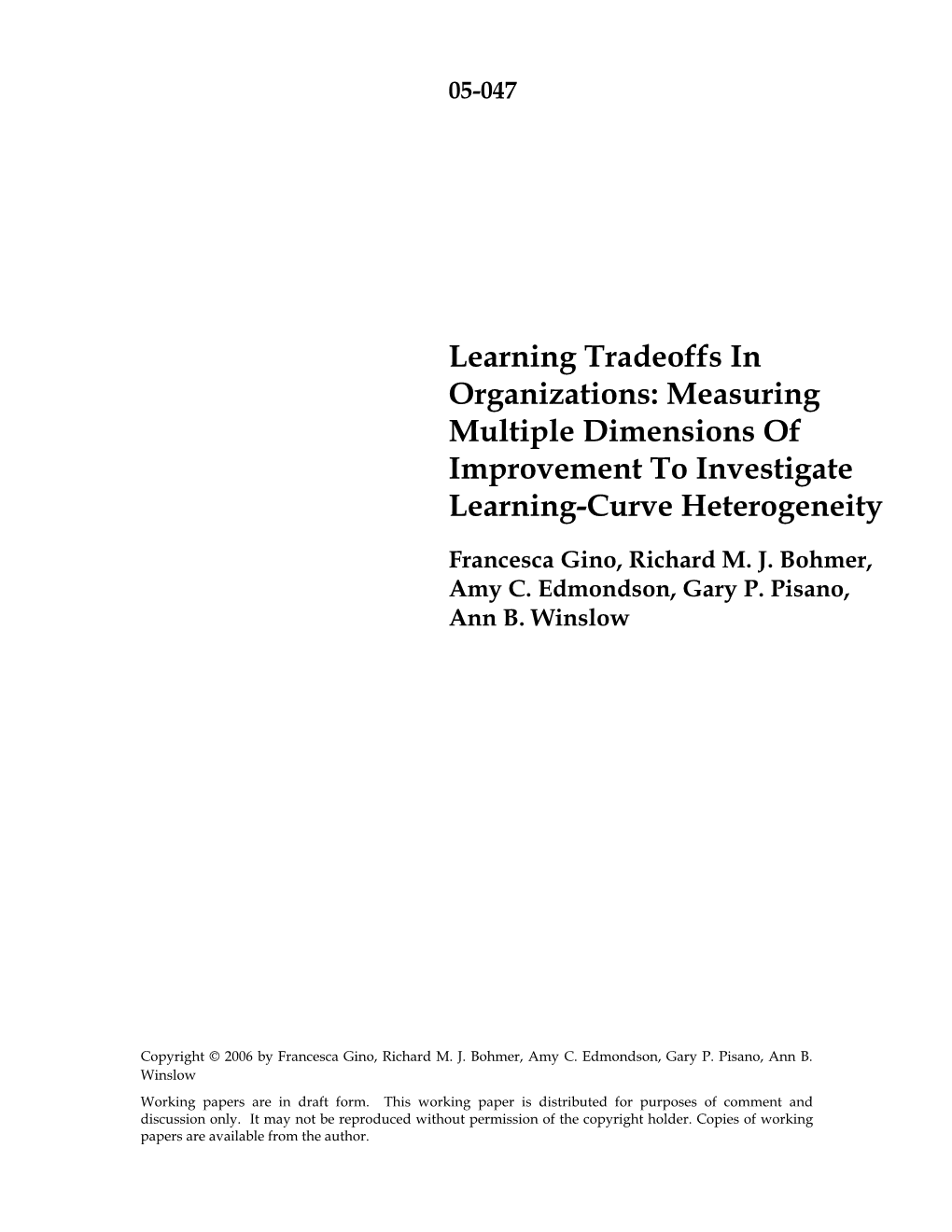 Learning Tradeoffs in Organizations: Measuring Multiple Dimensions of Improvement to Investigate Learning-Curve Heterogeneity