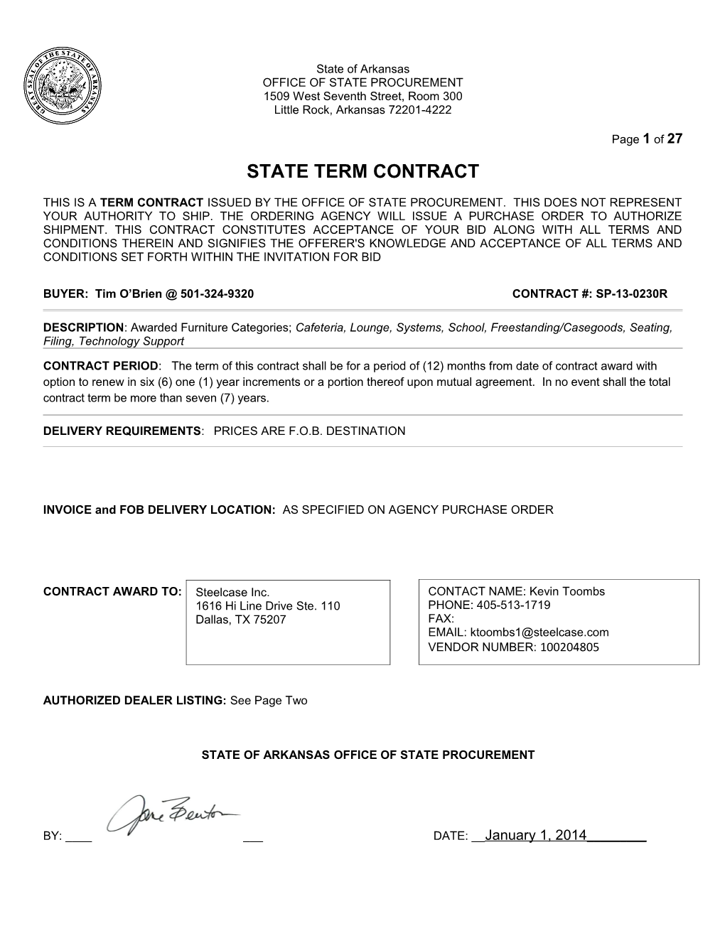 State Term Contract