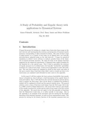 A Study of Probability and Ergodic Theory with Applications to Dynamical Systems