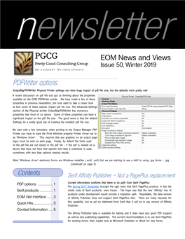 EOM News and Views Pdfwriter Options