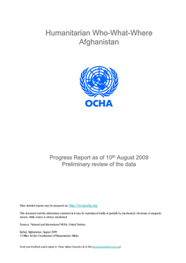 Humanitarian Who-What-Where Afghanistan