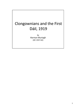Clongownians and the First Dail
